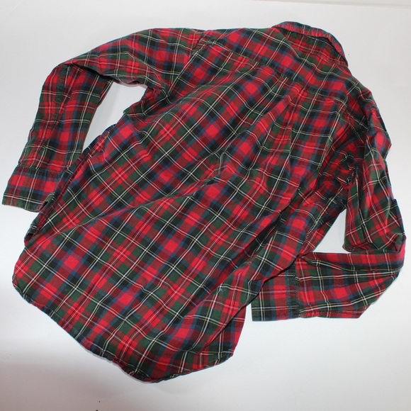 RALPH LAUREN Chaps Boys Red Green Plaid Button 6 - Picture 5 of 6